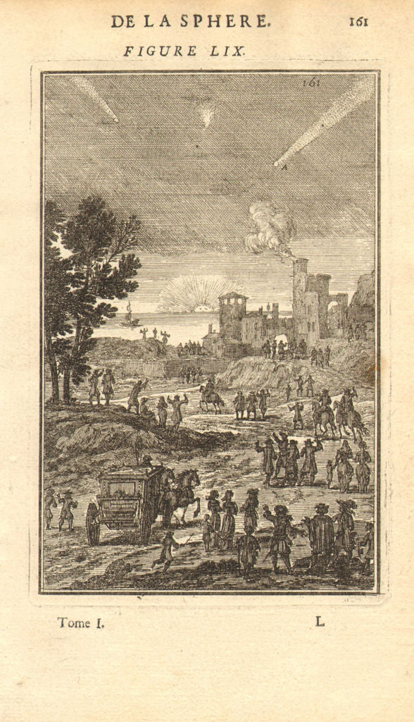 COMETS. Astronomy. Carriage. Meteorite observers. MALLET 1683 old print
